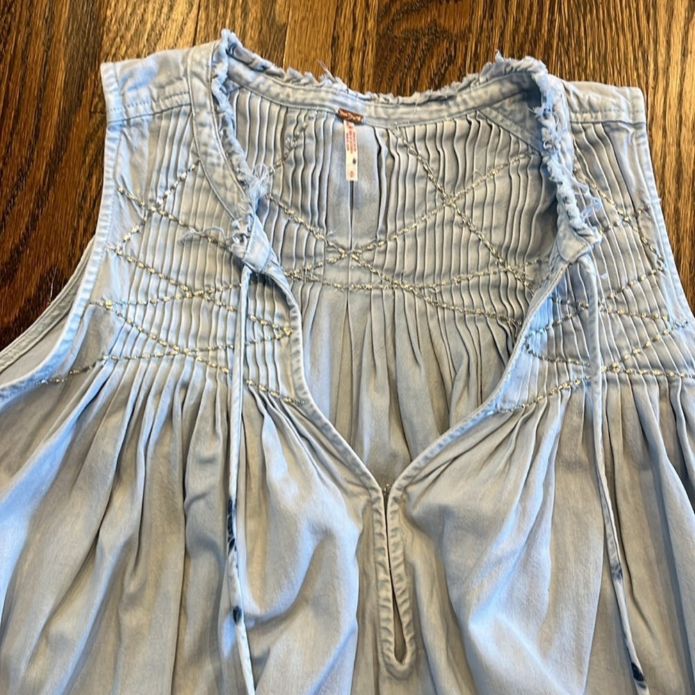 Free People Light Blue Floral Dress - Picture 5 of 8